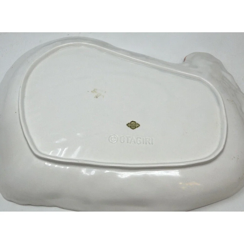 Vintage Otagiri Japan THANKSGIVING TURKEY Platter Plate Hand Painted Ceramic 13”